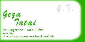 geza tatai business card